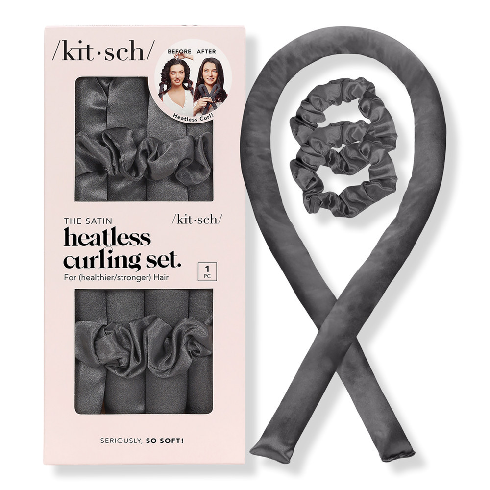 Kitsch Satin Heatless Curling Set - Charcoal | Ulta