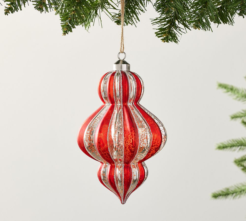 Red and Silver Finial Ornament | Pottery Barn (US)