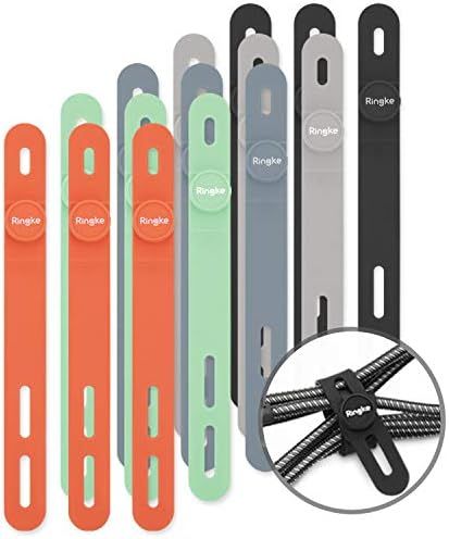 Ringke Cable Tie Silicone (15 Pack) Colorful Reusable Holder Strap Organizer Management for Faste... | Amazon (US)