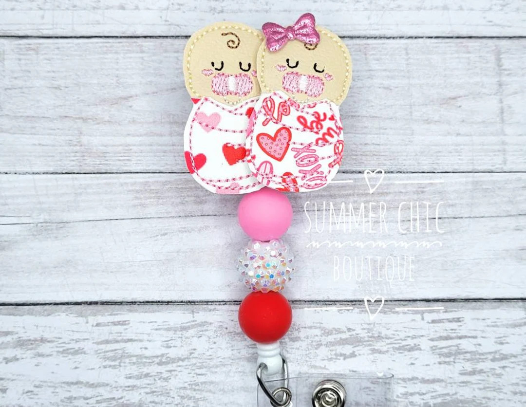 Valentine Swaddled Babies Labor and Delivery Badge Reel Nurses Badge Reel, L&D Badge Reel, Medica... | Etsy (US)