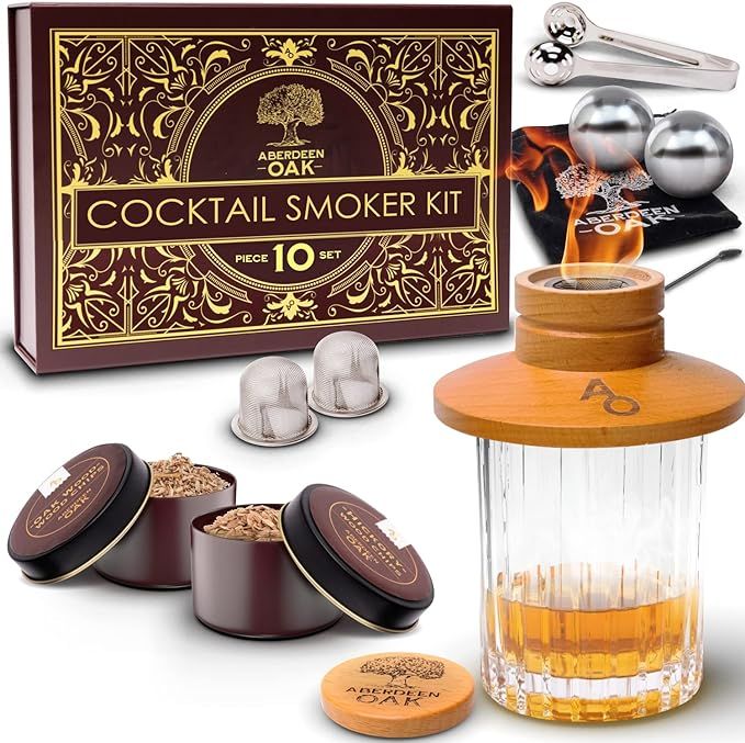 Aberdeen Oak Deluxe Cocktail Smoker Kit - Hickory & Oak Whiskey Infuser Set - Smoky Flavor Enhanc... | Amazon (US)