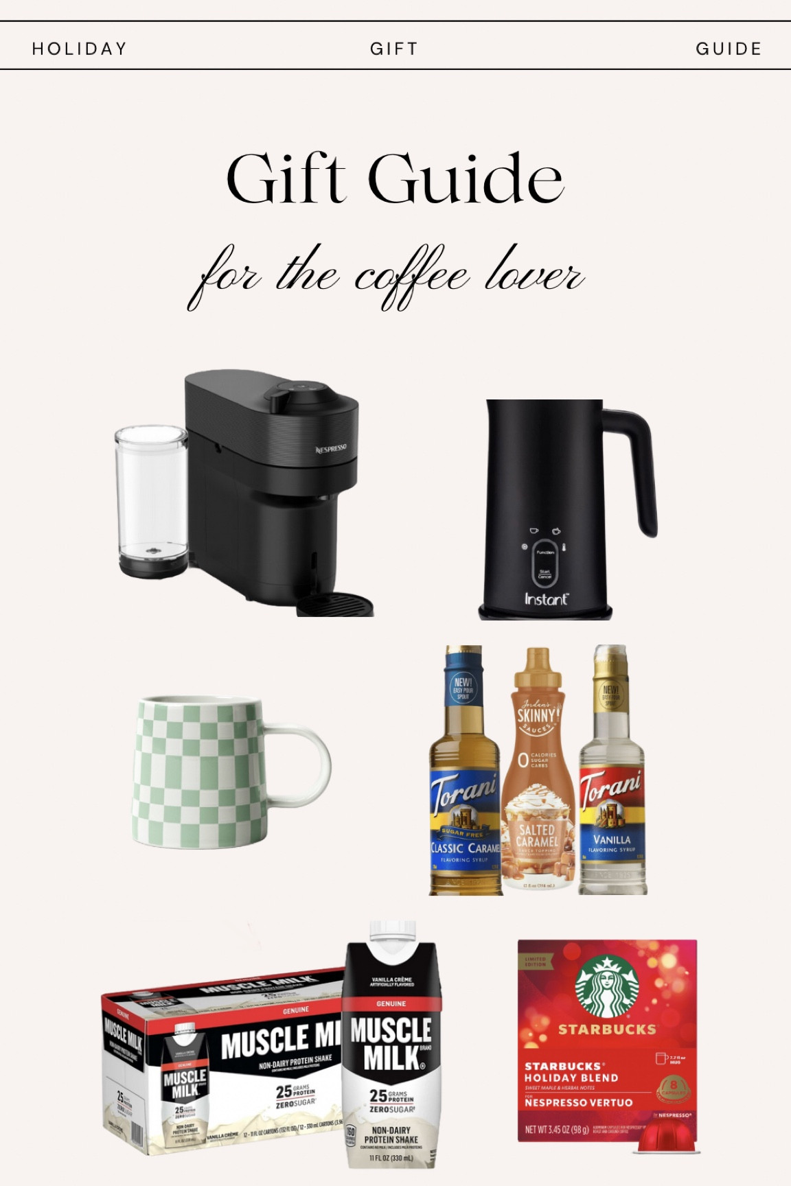 Have a coffee lover in tour life? These are the perfect gifts to make their Christmas brighter! Not used to seeing protein shakes associated with coffee? Try it! It is the best creamer !

#LTKFamily #LTKGiftGuide #LTKHome