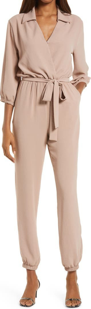Tie Waist Long Sleeve Jumpsuit | Nordstrom
