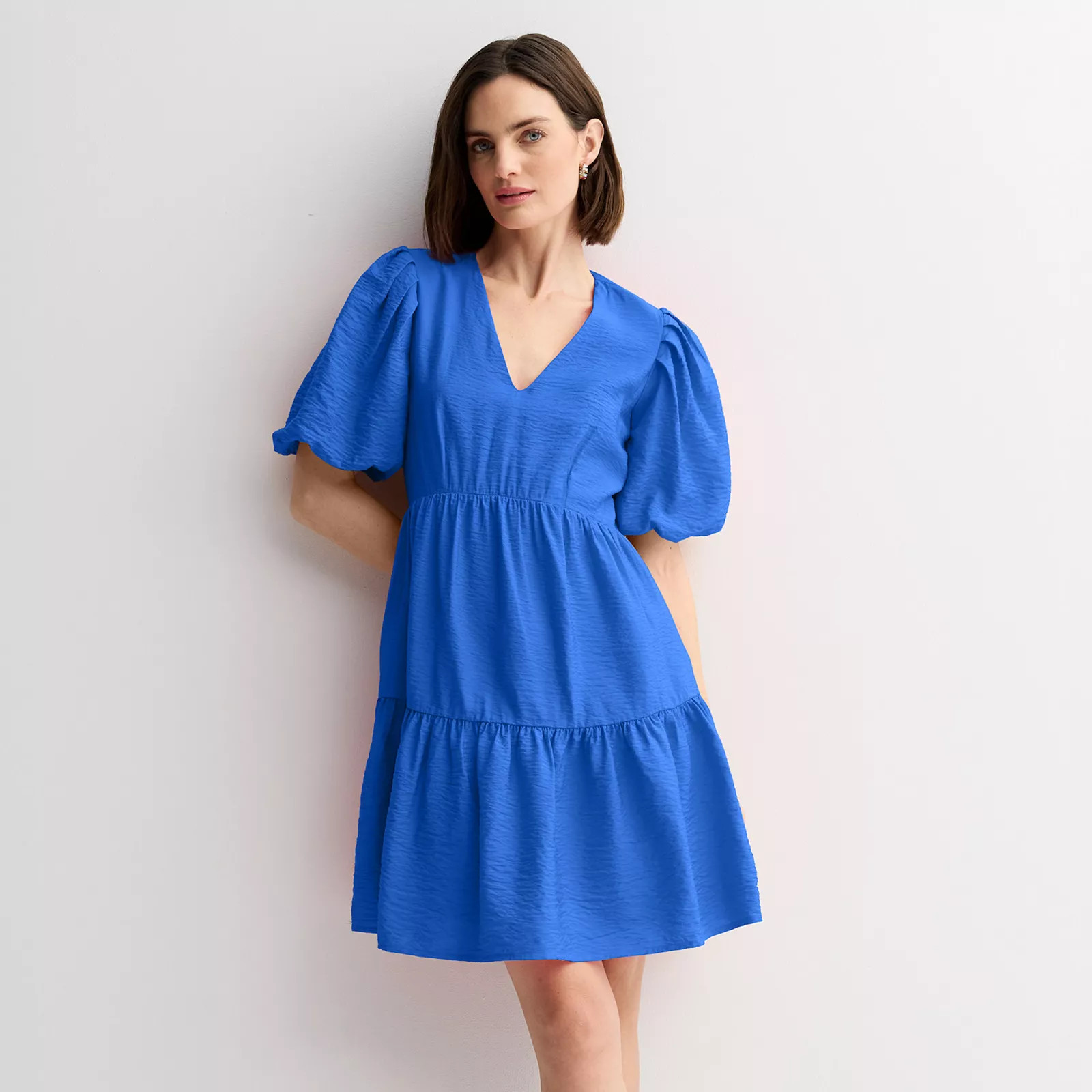 Women's Nine West Bubble Sleeve Babydoll Dress | Kohl's