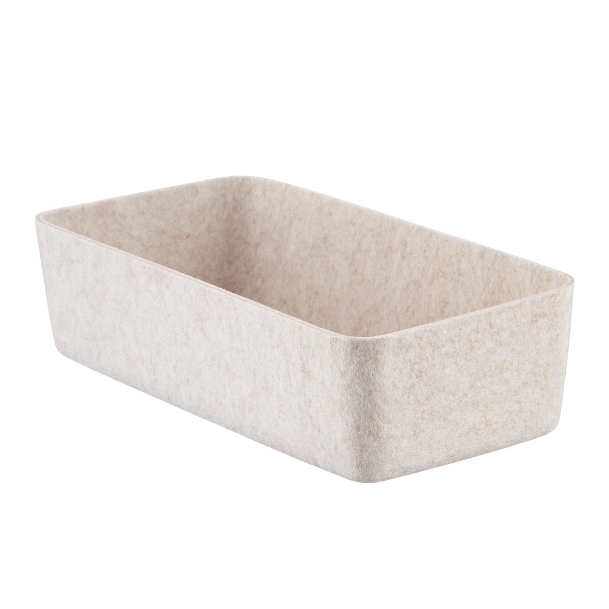 SortJoy Sculpted Long Bin Stone | The Container Store