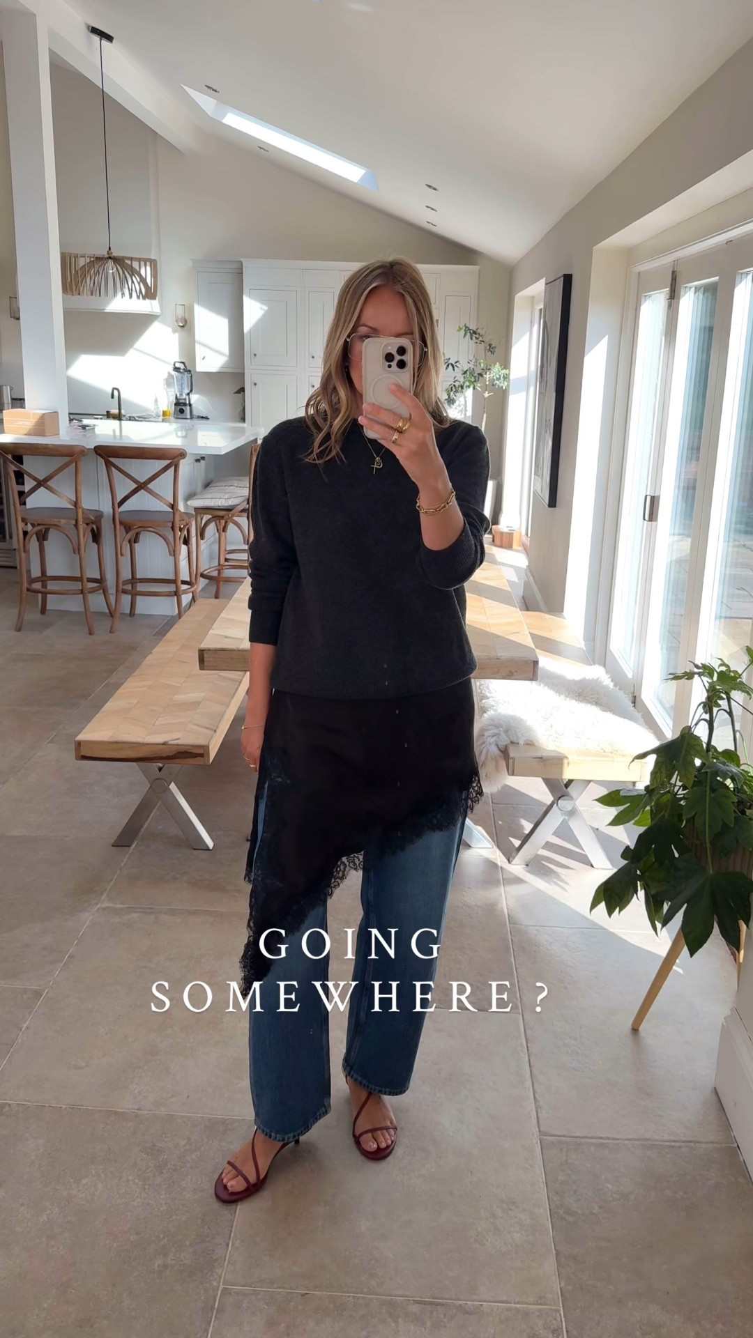 I’ve always loved a bit of underwear as outerwear and so all this lace is right up my street. A very easy to way to add a touch of femininity to pieces you already own. 
Teamed here with a simple charcoal knit, barrel jeans and a strappy kitten heel. 

Sizes...
Cami dress large 
Wool cashmere sweater X large 
Barrel jeans. U.K. 14 

Lace camisole top
Sweater 
Zara 
Mango 
H&M 

#LTKautumn #LTKdatenight #LTKjeans