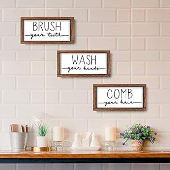 3-piece Bathroom Sign Set  | Amazon (US)