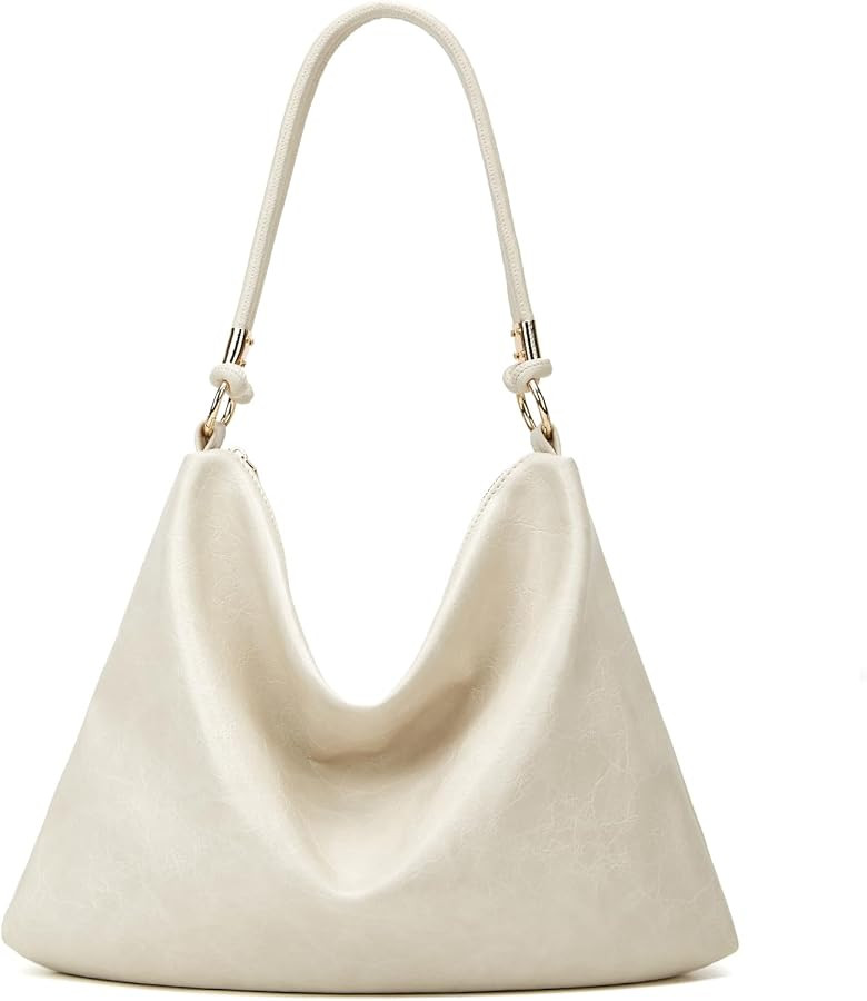 Hobo Bag for Women Soft PU Leather Slouchy Handbag Shoulder Purse | Amazon (US)