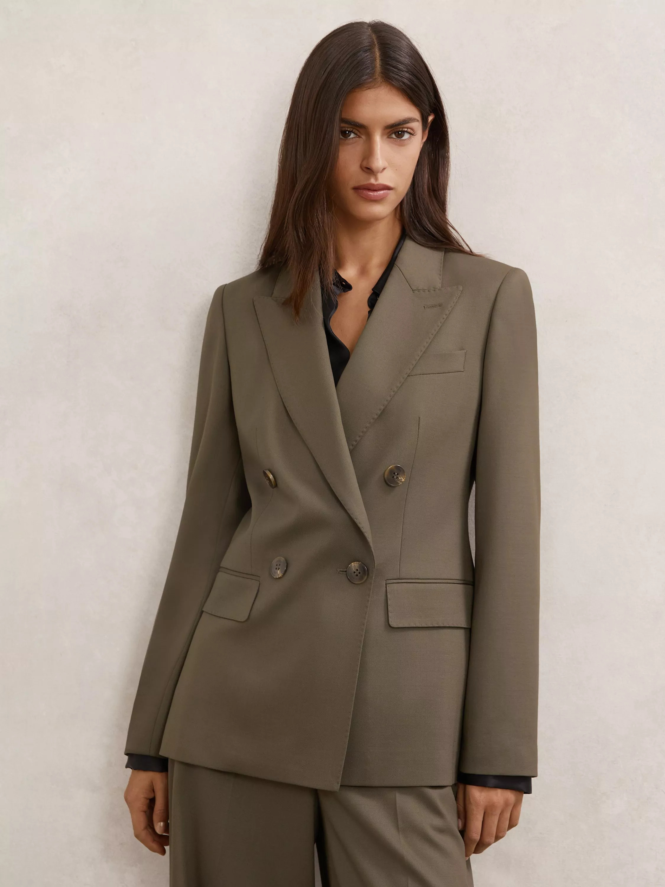 Reiss Petite Solene Wool Rich Jacket, Green | John Lewis (UK)