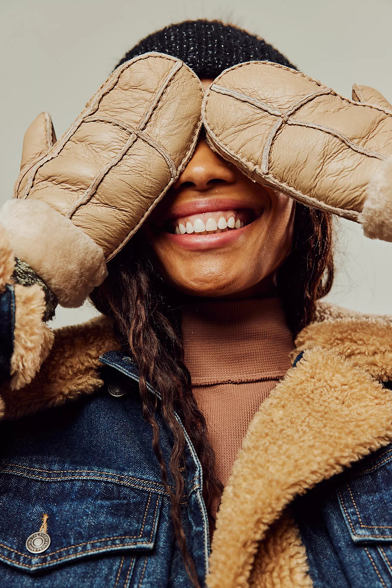 Leather Patch Mittens | Free People (Global - UK&FR Excluded)