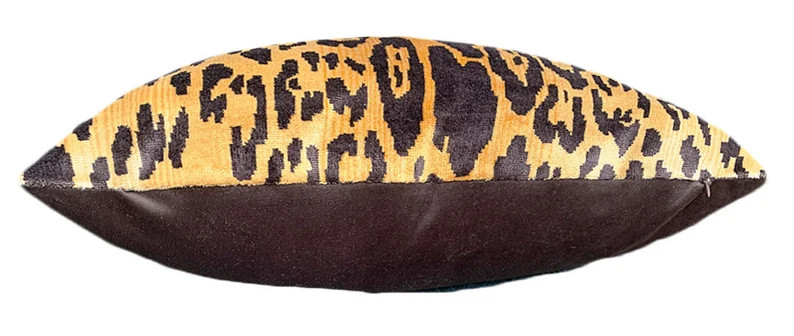 Scalamandre Leopard Silk Velvet Pillow Cover: Gold & Brown Animal Print Solid Velvet Backing - Et... | Etsy (US)