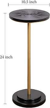 Drink Table, Weighted Base Pedestal Table, Modern Martini Table, Small Side Table with Wooden Car... | Amazon (US)