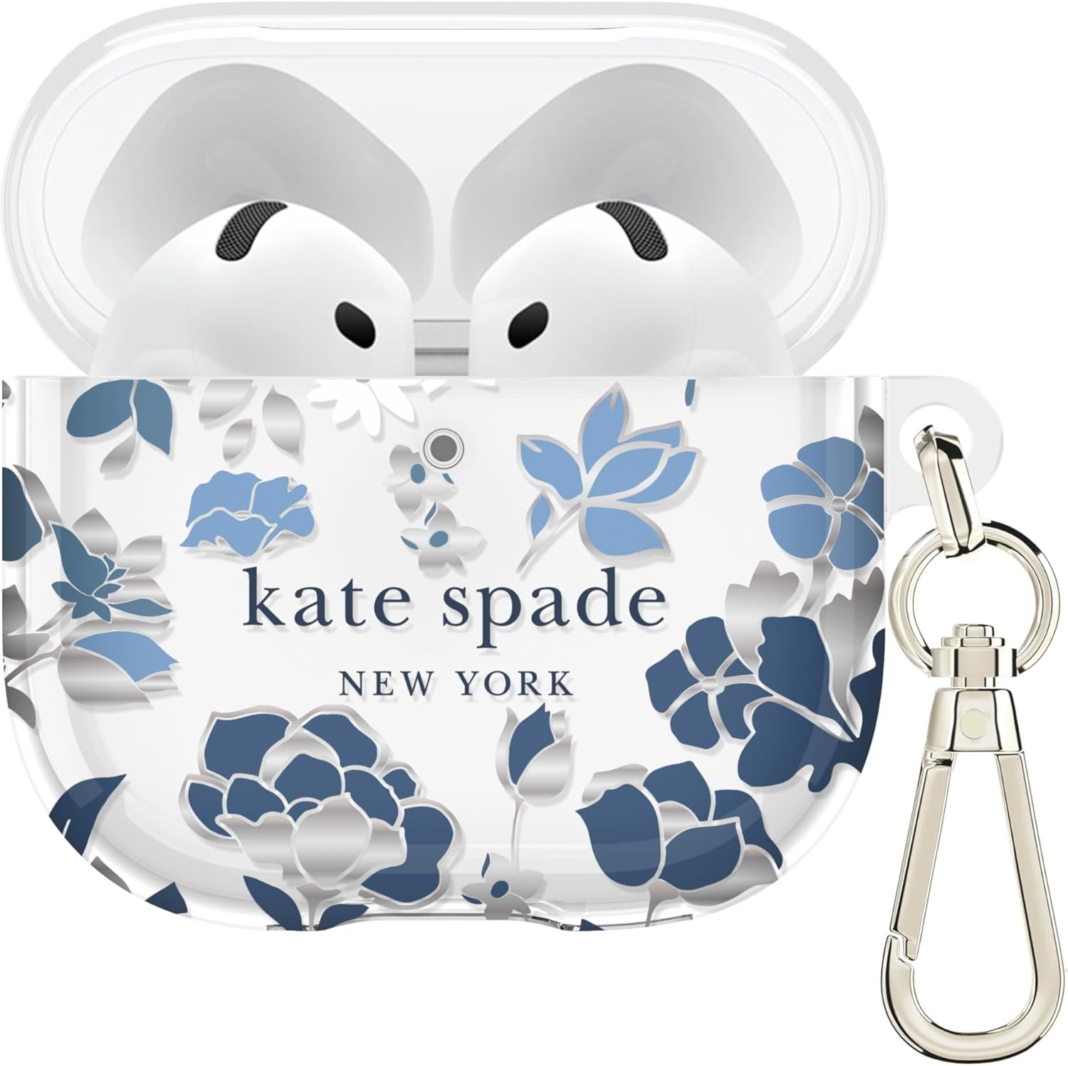 kate spade new york AirPods 4 Protective Case with Keychain Ring - Flowerbed Blue, Compatible wit... | Amazon (US)