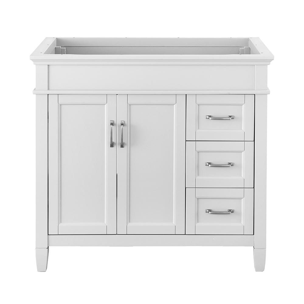 Home Decorators Collection Ashburn 36 in. W x 21.75 in. D Vanity Cabinet in White-ASWA3621DR - Th... | The Home Depot
