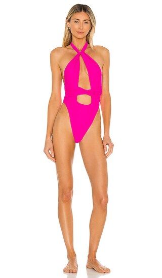 x REVOLVE Dasia One Piece in Pink Stabillo | Revolve Clothing (Global)
