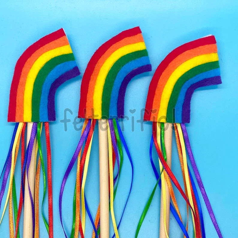 Handmade Felt Rainbow Fairy Princess Wand Pick a Party Pack 1-4 Wands - Etsy | Etsy (US)