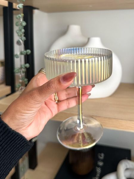 The cutest Amazon ribbed iridescent coupe glasses! They make great gifts! #Founditonamazon #amazonhome #inspire #holiday2023 champagne coupes, champagne glasses, cocktail glasses 

#LTKparties #LTKhome #LTKfindsunder100