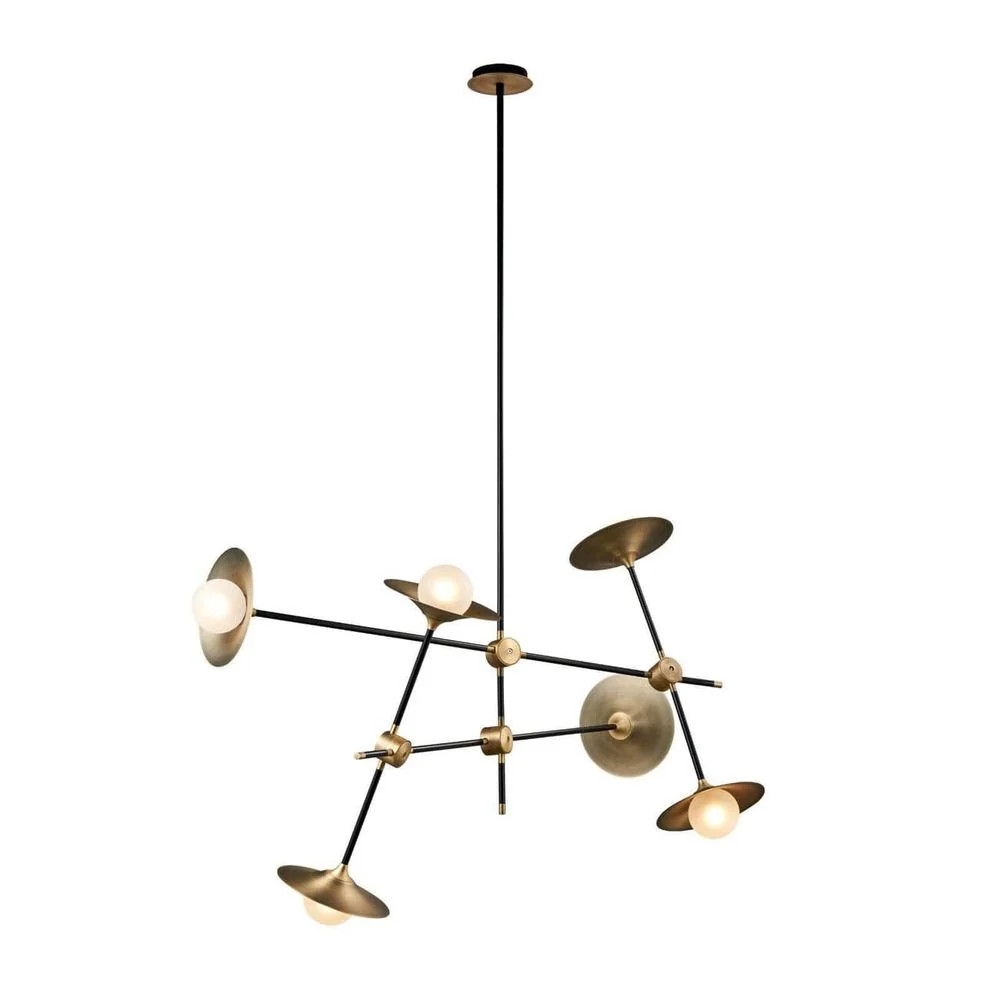 Modern Collared Baton Chandelier - Large | France and Son