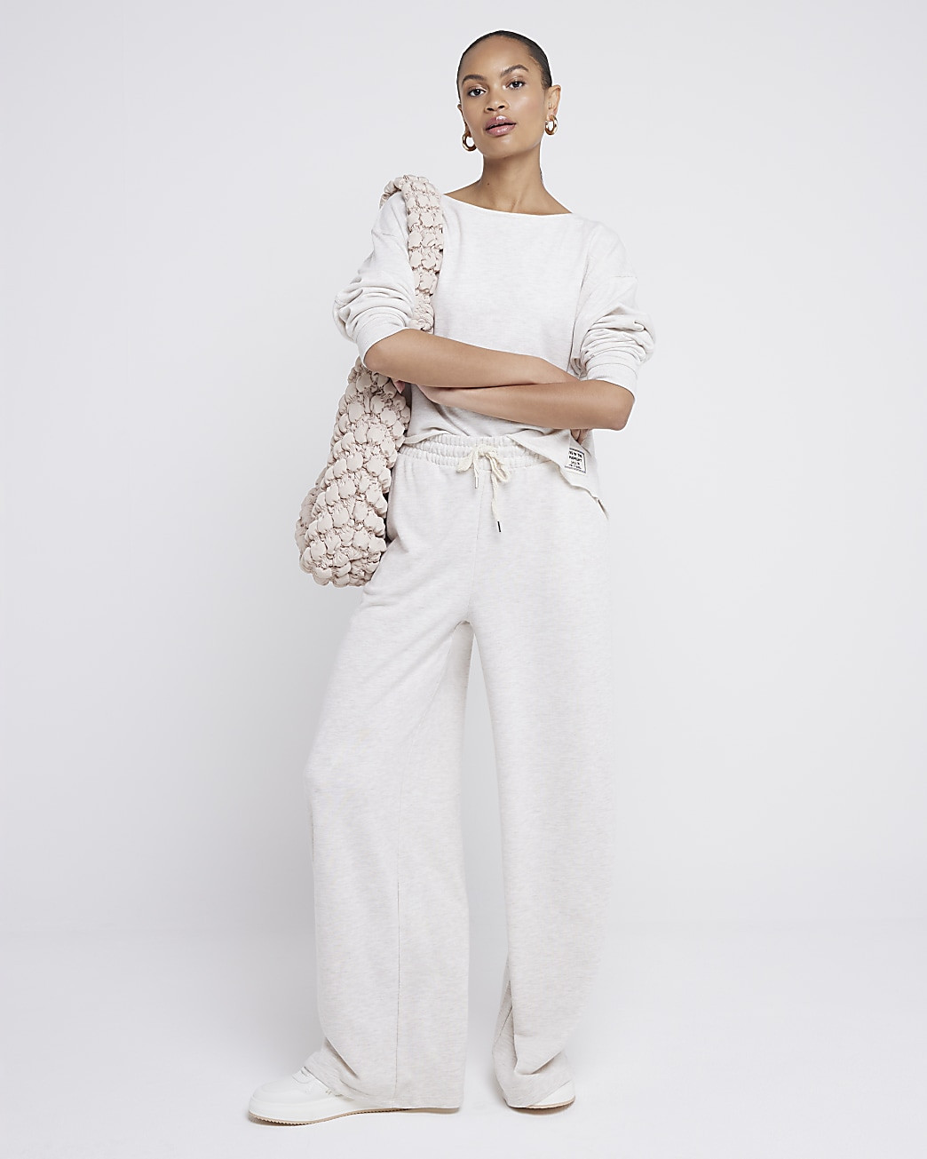 Beige Super Wide Leg Joggers | River Island (UK & IE)