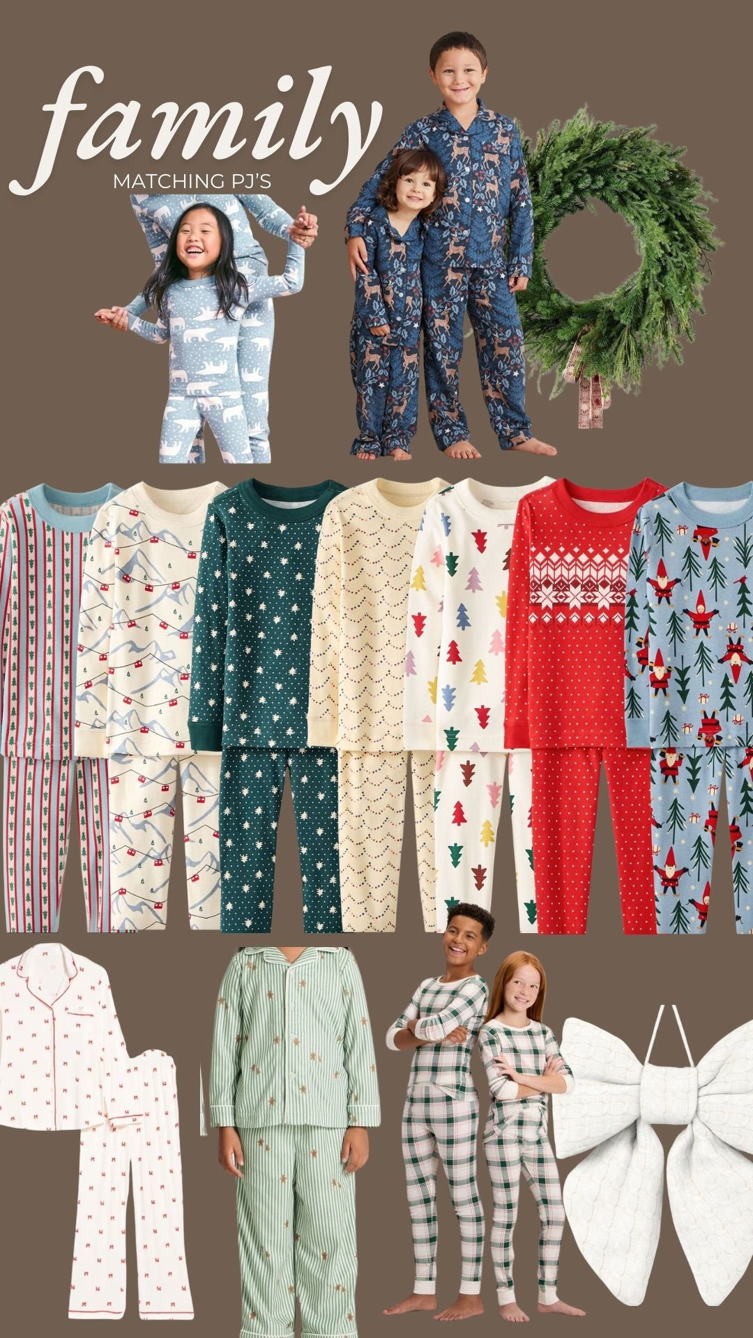 so many cute holiday pajamas for the whole family!  

 #LTKGiftGuide #LTKHoliday