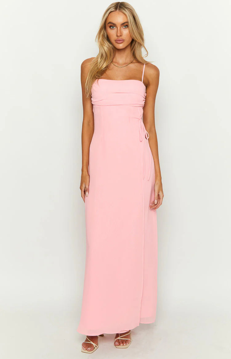 Flossie Pink Maxi Sleeveless Dress | Beginning Boutique (US)