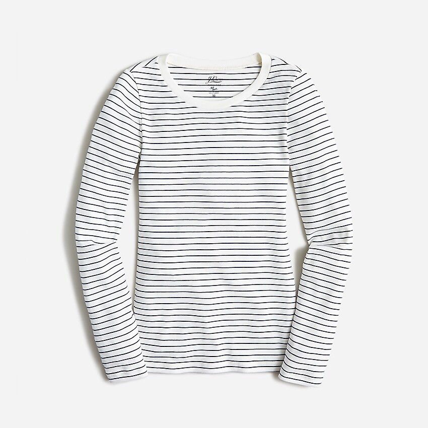 Perfect-fit long-sleeve crewneck T-shirt in stripe | J. Crew US