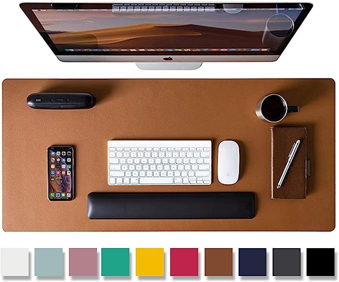 Leather Desk Pad Protector,Mouse Pad,Office Desk Mat, Non-Slip PU Leather Desk Blotter,Laptop Des... | Amazon (US)