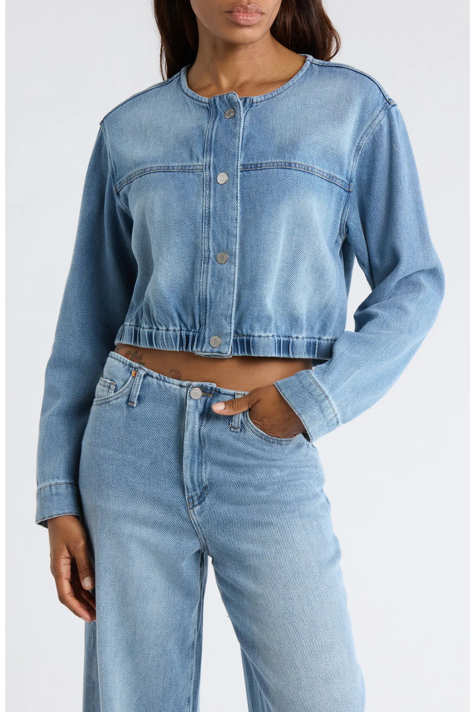 Cropped Denim Jacket (Women) | Nordstromrack | Nordstrom Rack