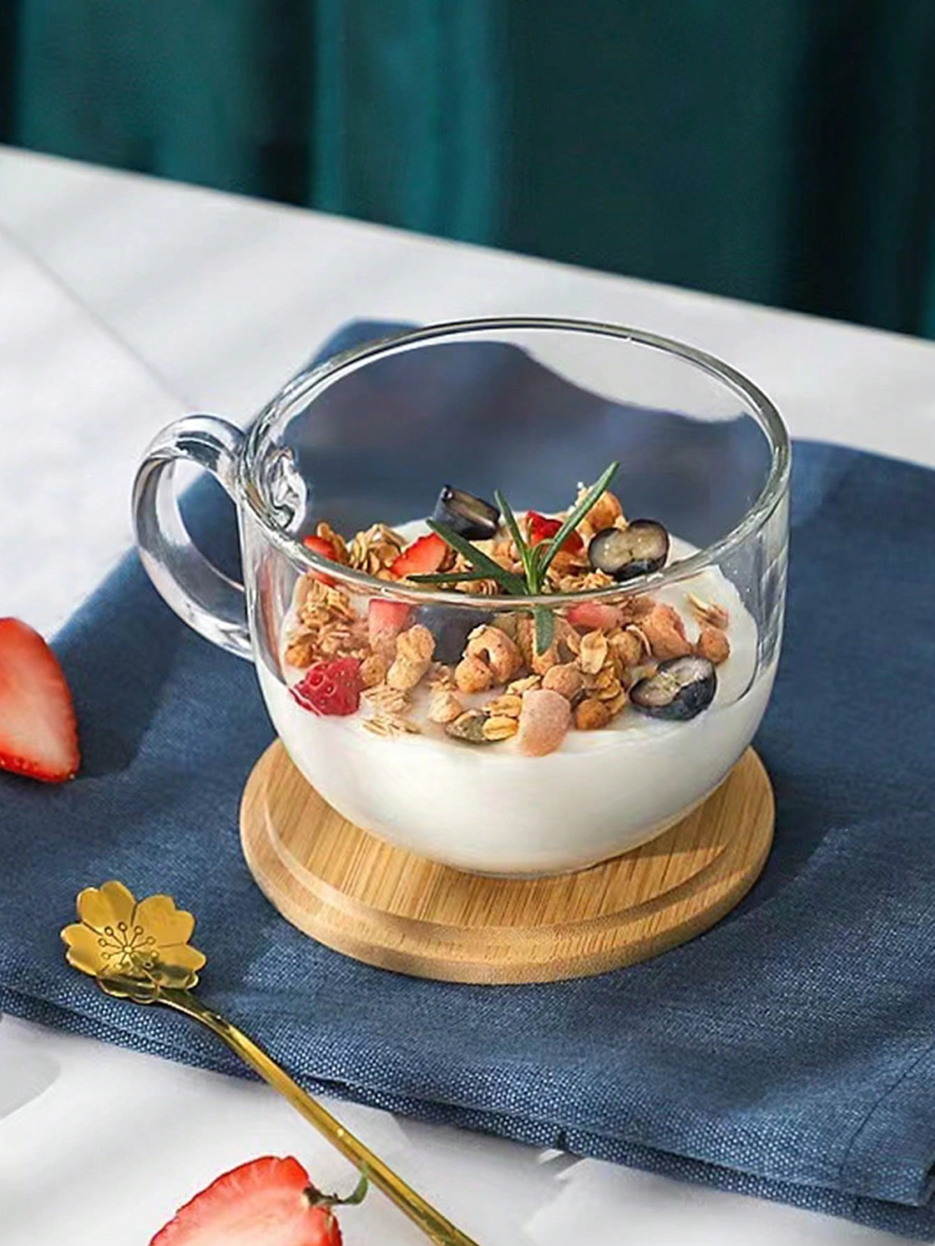 1pc Glass Mug, Modern Clear Multifunctional Breakfast Cup For Home | SHEIN