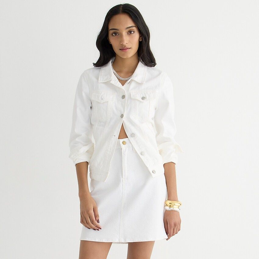 Denim mini skirt in white | J.Crew US