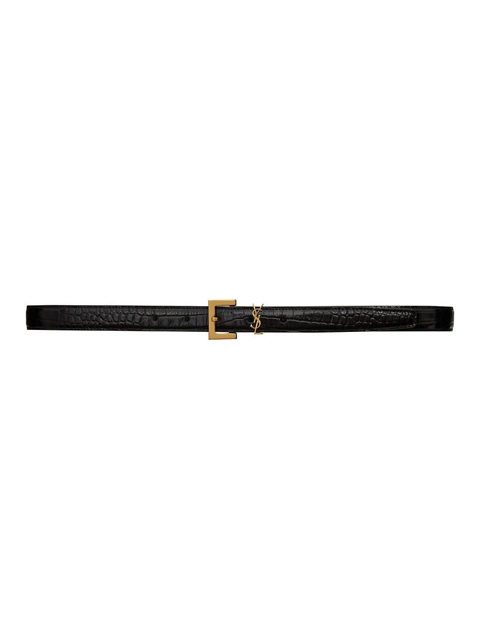 Croc-Embossed Leather Logo Belt | Saks Fifth Avenue