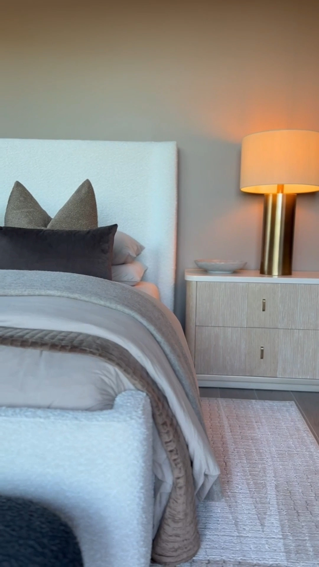 I love these cozy textures in the bedroom! 

Bedroom. Upholstered bed. Nightstand. Table lamps. Bedding. Throw pillows. Neutral home. Modern home. Trending. Best sellers. Viral  


#LTKFindsUnder100 #LTKHome #LTKGiftGuide