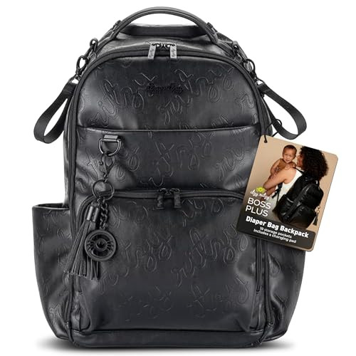 Itzy Ritzy Diaper Bag Backpack – Large Capacity Boss Plus Baby Backpack Diaper Bag Featuring 19 Pockets, Changing Pad, Stroller Clips, and Comfortable Backpack Straps, Black | Amazon (US)