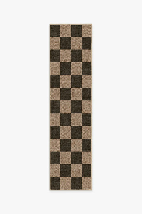 Checkerboard Soft Black Re-Jute Rug | Ruggable