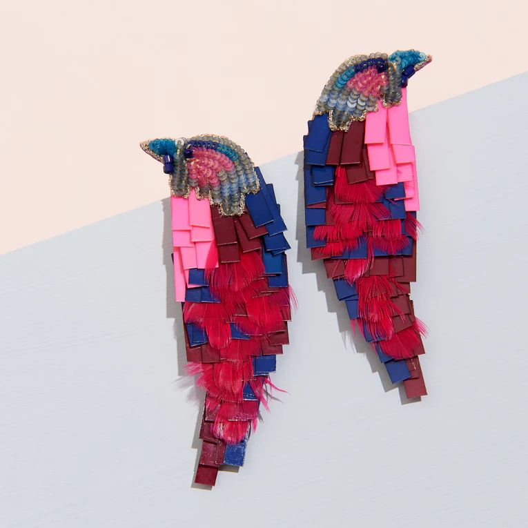 Bird Earrings Hot Pink | Mignonne Gavigan