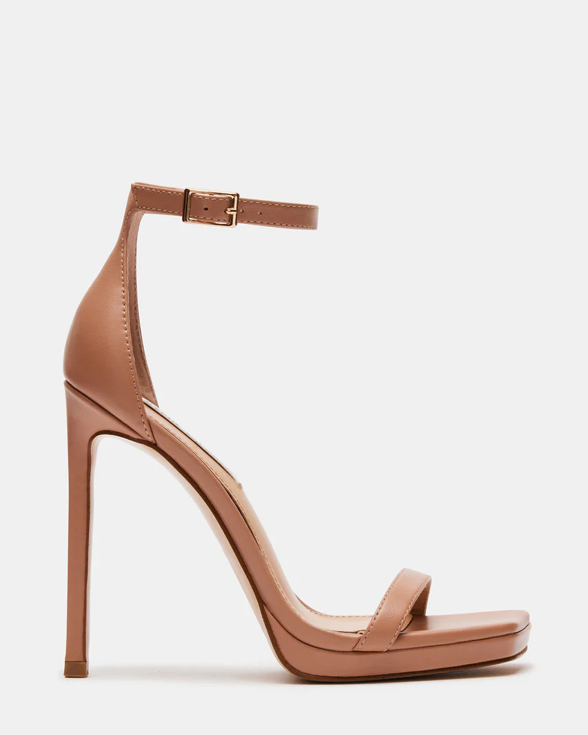 IRIDESSA Tan Leather Square Toe Stiletto Heel | Women's Heels | Steve Madden (US)