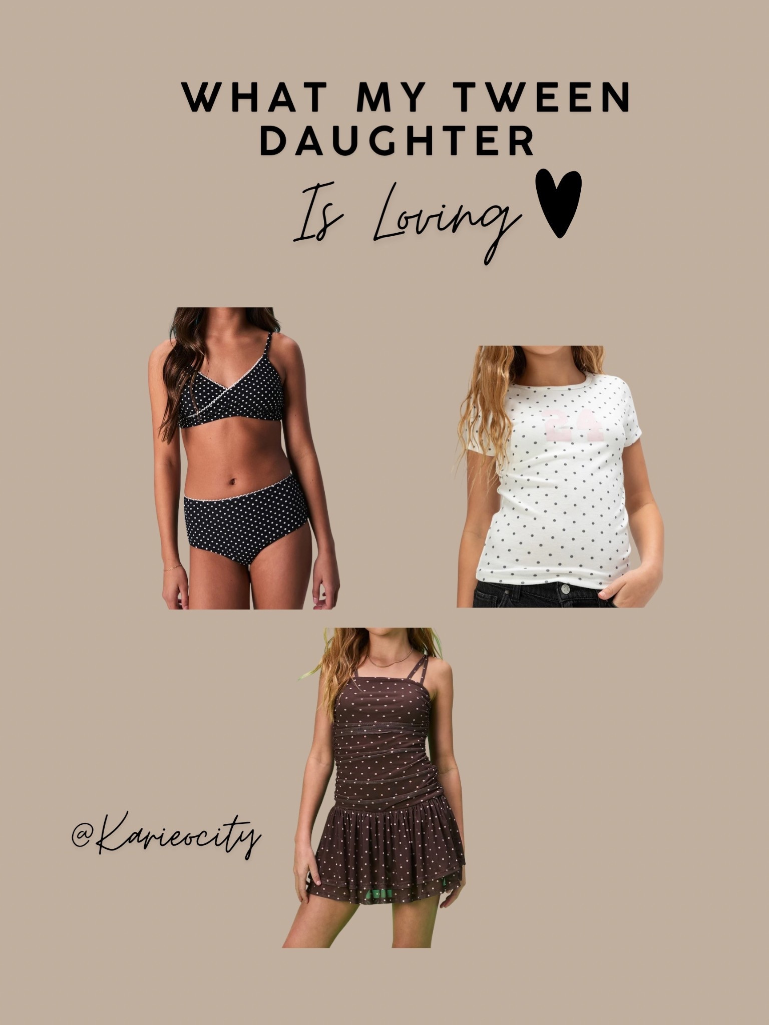 What my Tween daughter is Loving 🖤

Tween Fashion// Tween girl clothes// Polka dot clothes for girls //Girl  Fashion 

#LTKmomlife #LTKKids