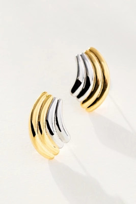 Two-Tone Curve Post Earrings | Anthropologie (US)
