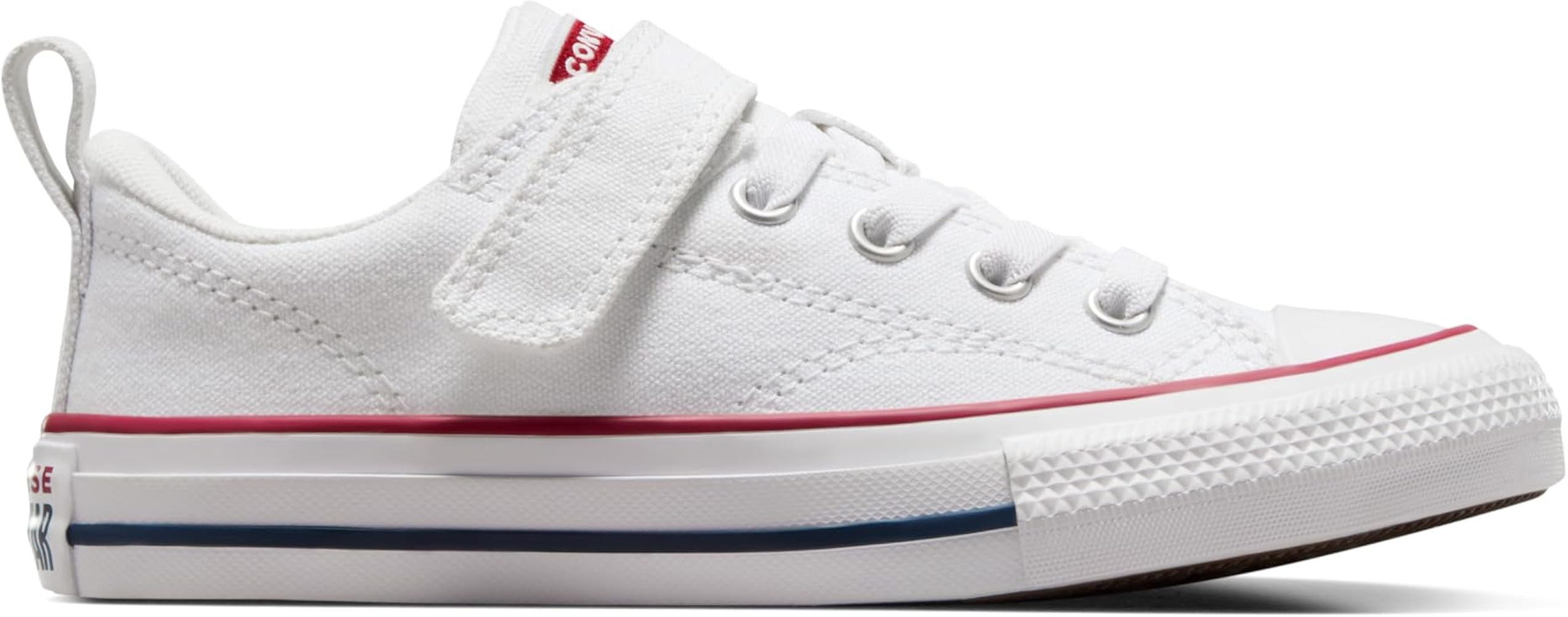 Amazon.com | Converse Kids' Chuck Taylor All Star Malden Street 1V, White/Garnet/White, 11 Little... | Amazon (US)
