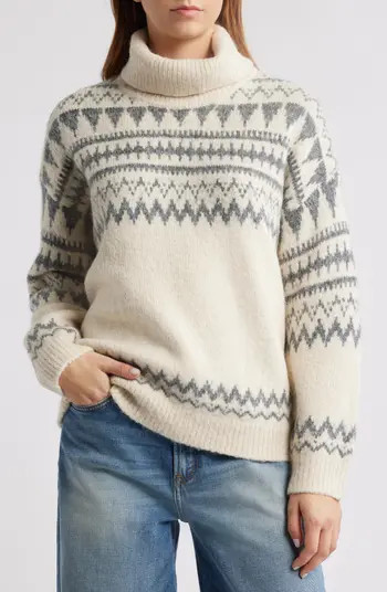 Fair Isle Turtleneck Relaxed Fit Sweater | Nordstrom