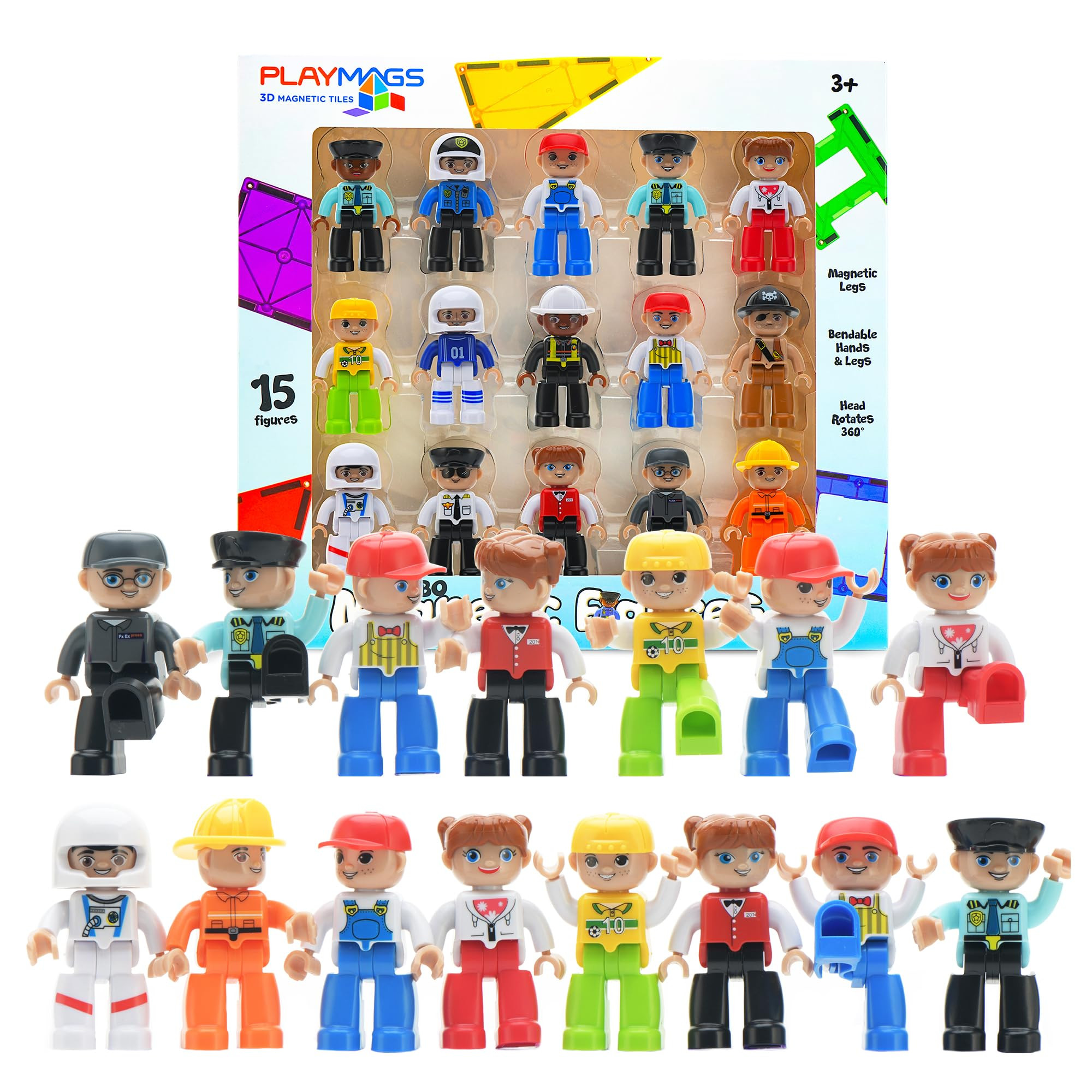 Playmags Large Magnetic Figures Community Set of 15 Pieces – 3” Play People Perfect for Magne... | Amazon (US)