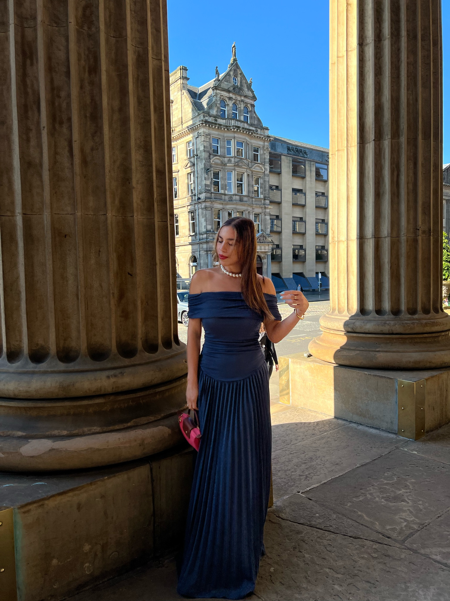 knee length dresses for ladies Field Of Dreams Maxi Dress Navy
