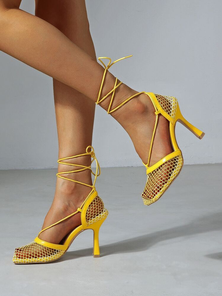 Hollow Out Stiletto Heeled Gladiator Pumps | SHEIN