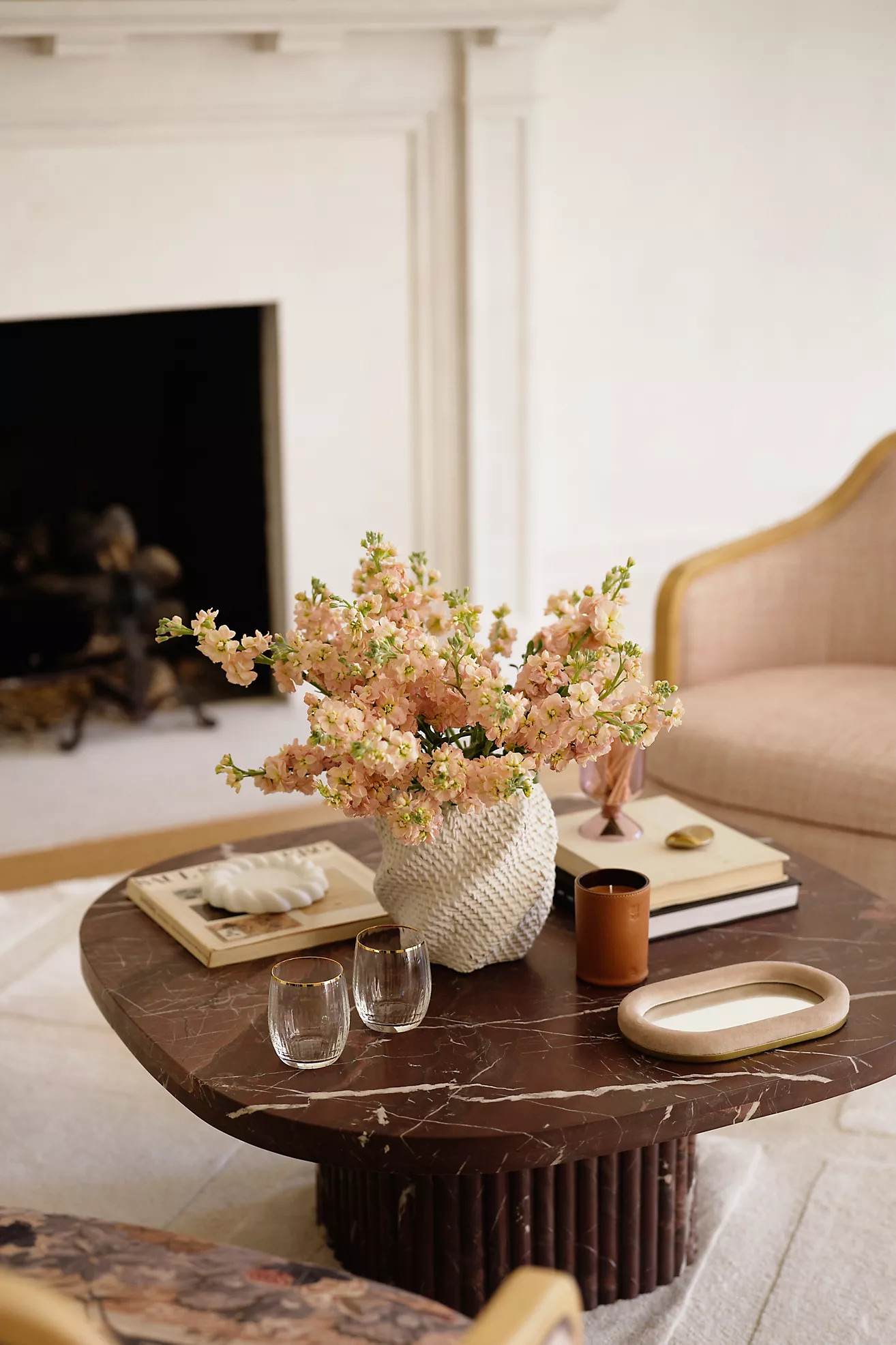 Kanta Square 36"  Fluted Marble Coffee Table | Anthropologie (US)