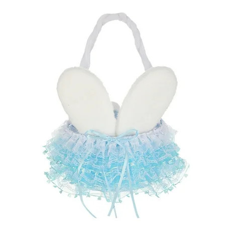 Easter Baskets,Basket for Gift,Flower Girl Flower Basket Easter Girl Cute Basket Lace Velvet Ears Holiday Flower Basket,Easter Decorations,Spring Home Decor,Bunny Decor(Blue) | Walmart (US)