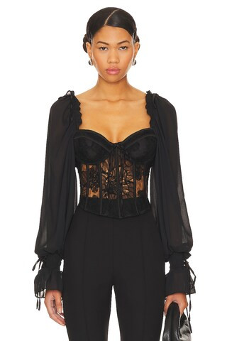 For Love & Lemons Sade Top in Black from Revolve.com | Revolve Clothing (Global)