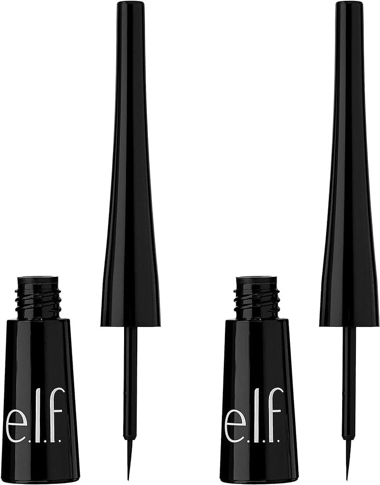 e.l.f. Expert Liquid Liner (Pack of 2), High-Pigmented, Extra-Fine Liquid Eyeliner For Precise De... | Amazon (US)