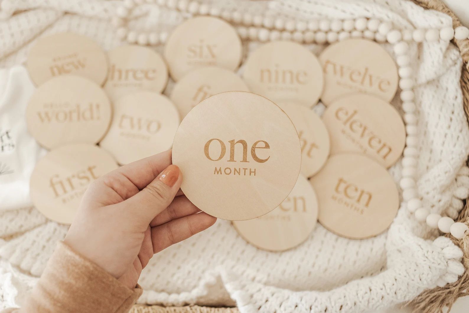15 Baby Milestone Cards Wooden Milestone Marker Discs Baby - Etsy | Etsy (US)