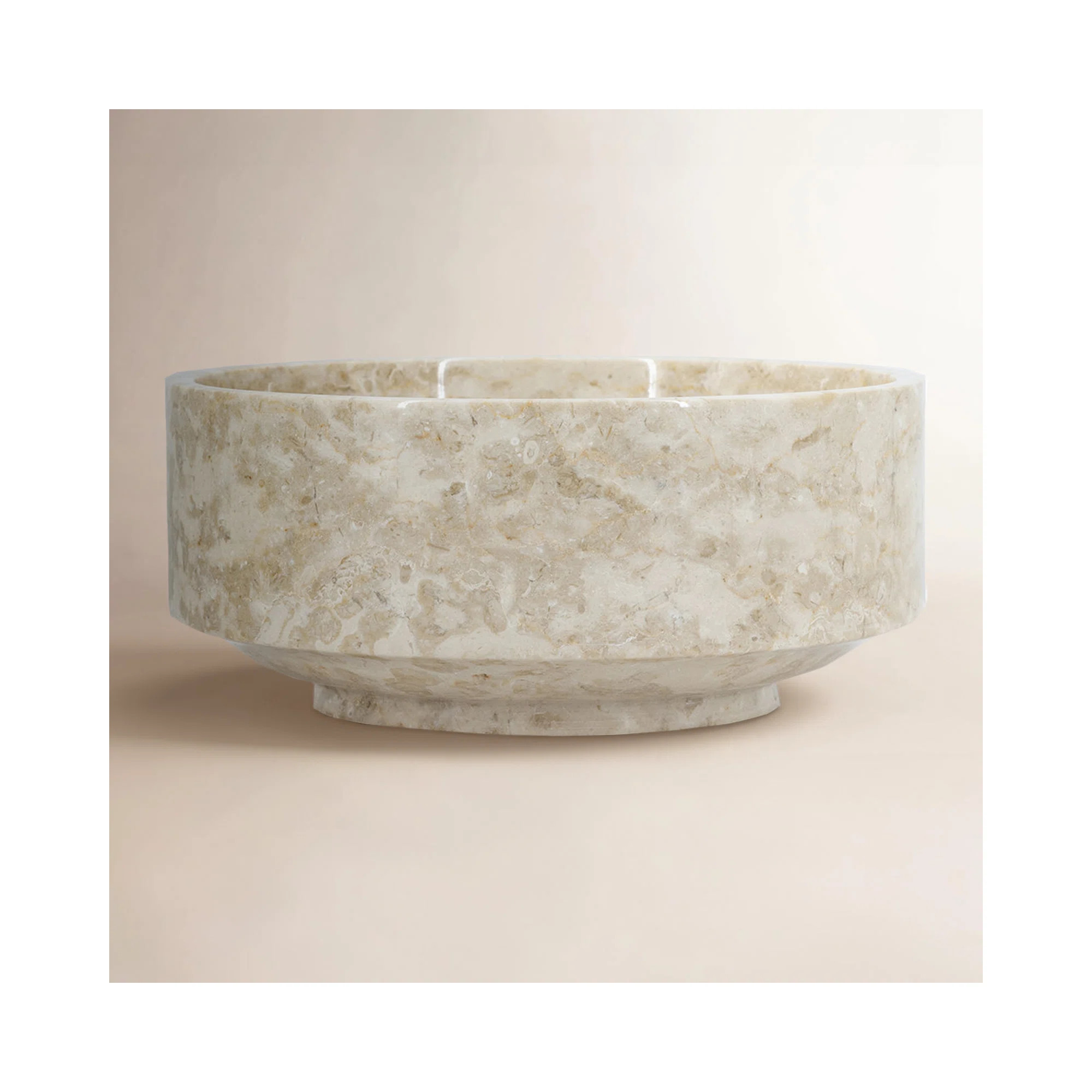 D9.5X4.5" Decorative Cream Marble Bowl With Raised Edges | Joss & Main