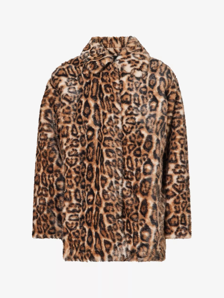 Sable Leopard-Print Faux-Fur Coat | Selfridges